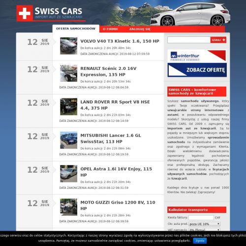 Szwajcaria auta